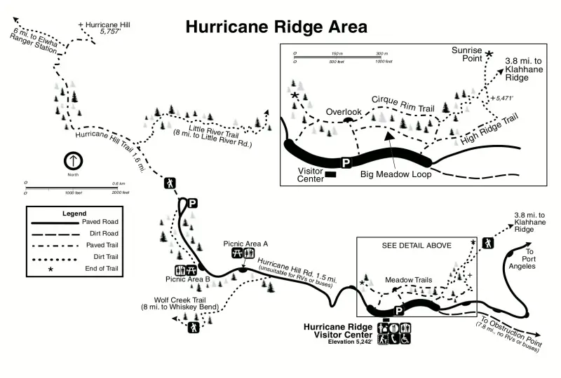 Map of hurricane ridge
