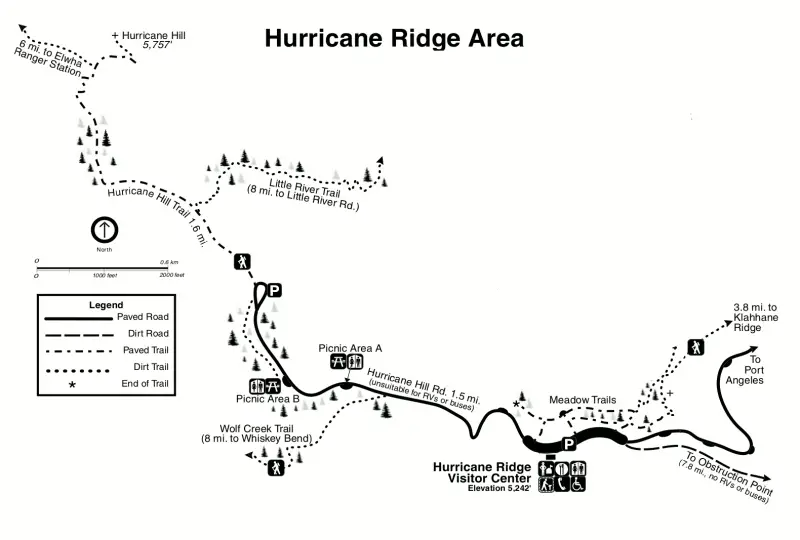 Map Of Hurricane Ridge Area